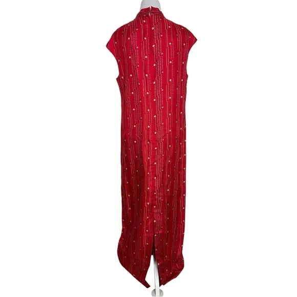 VINTAGE JANES CHEN Red Cheongsam Dress - Picture 2 of 10